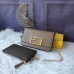 12Fendi Mini handbag with flip and snap closure Pequin fabric back and flat pocket bag #A26242