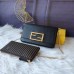 22Fendi Mini handbag with flip and snap closure Pequin fabric back and flat pocket bag #A26242