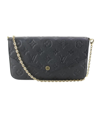 Louis Vuitton 1:1 Quality Black Leather Monogram Empreinte Pochette Felicie Crossbody bag #999931601