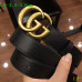 4Leather Men's Gucci AAA+ black Belts double G buckle 3.8cm #9111462
