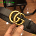 1Leather Men's Gucci AAA+ black Belts double G buckle 3.8cm #9111462
