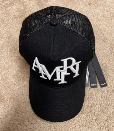 Amiri Staggered Logo Trucker Hat Black #A37246