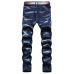 42021 new men's jeans blue stretch European and American personality zipper decoration jeans trendy men #99905873