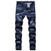 12021 new men's jeans blue stretch European and American personality zipper decoration jeans trendy men #99905873