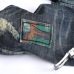 23Nostalgic ripped appliqué locomotive men's jeans #99905865