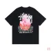 7Stussy Crystal Diamond Reflective print short-sleeved T-shirt for men and women #A33135