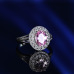 16Popular fashion simple white gold heart-shaped pink opal ring #999914512