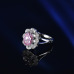 19Popular fashion simple white gold heart-shaped pink opal ring #999914512