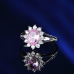22Popular fashion simple white gold heart-shaped pink opal ring #999914512