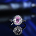 28Popular fashion simple white gold heart-shaped pink opal ring #999914512