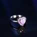 4Popular fashion simple white gold heart-shaped pink opal ring #999914512