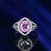 34Popular fashion simple white gold heart-shaped pink opal ring #999914512