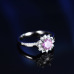 7Popular fashion simple white gold heart-shaped pink opal ring #999914512