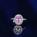 10Popular fashion simple white gold heart-shaped pink opal ring #999914512