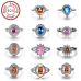 1Popular fashion simple white gold heart-shaped pink opal ring #999914512