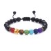 18Black volcanic stone handmade beaded bracelet yoga bracelet natural stone jewelry #9115665