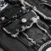 5New men's denim vest trendy men wash Black Embroidered Skull #999923258