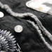 8New men's denim vest trendy men wash Black Embroidered Skull #999923258