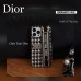 3Christian Dior iPhone 13/ Phone 13 Pro /Phone 13 Pro Max /Phone 12 / 11 Fabric Embroidered Wrist Strap Half Case #999925251