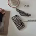 4Christian Dior iPhone 13/ Phone 13 Pro /Phone 13 Pro Max /Phone 12 / 11 Fabric Embroidered Wrist Strap Half Case #999925251