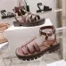 4CELINE Leather Sandals Khaki/Black/Brown #A40502