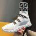 5Unisex 2018 Fendi FF Printed knit casual sock boots white #9107112