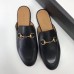 12021 Gucci Men's Slippers Black leather slippers #9122047