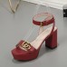 17Gucci Shoes for Women Gucci Sandals Leather high heel sandals Heel height 8cm #99903669