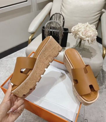 Hermes sandals for Women Heels 7cm Khaki #A38810