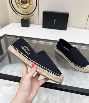 YSL women's espadrilles Flats Black/Gold/White/Pink #A44171