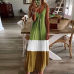 4Gradient V-neck Sling Print Dress Bohemian Loose Long Skirt (7 Colors) S-5XL $9.9 #99904366