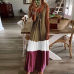 7Gradient V-neck Sling Print Dress Bohemian Loose Long Skirt (7 Colors) S-5XL $9.9 #99904366