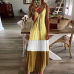 8Gradient V-neck Sling Print Dress Bohemian Loose Long Skirt (7 Colors) S-5XL $9.9 #99904366