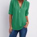 12Solid color zipper half-open collar 2021 hot sale women's T-shirt (17 colors) S-5XL-$9.9 #99904348