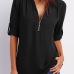 18Solid color zipper half-open collar 2021 hot sale women's T-shirt (17 colors) S-5XL-$9.9 #99904348