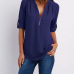 6Solid color zipper half-open collar 2021 hot sale women's T-shirt (17 colors) S-5XL-$9.9 #99904348