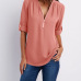 7Solid color zipper half-open collar 2021 hot sale women's T-shirt (17 colors) S-5XL-$9.9 #99904348