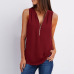 13Solid color zipper half-open collar 2021 hot sale women's T-shirt Sleeveless (17 colors) S-5XL-$9.9 #99904357