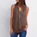 14Solid color zipper half-open collar 2021 hot sale women's T-shirt Sleeveless (17 colors) S-5XL-$9.9 #99904357