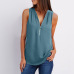 18Solid color zipper half-open collar 2021 hot sale women's T-shirt Sleeveless (17 colors) S-5XL-$9.9 #99904357