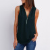 4Solid color zipper half-open collar 2021 hot sale women's T-shirt Sleeveless (17 colors) S-5XL-$9.9 #99904357