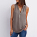 5Solid color zipper half-open collar 2021 hot sale women's T-shirt Sleeveless (17 colors) S-5XL-$9.9 #99904357