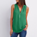 7Solid color zipper half-open collar 2021 hot sale women's T-shirt Sleeveless (17 colors) S-5XL-$9.9 #99904357