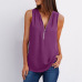 8Solid color zipper half-open collar 2021 hot sale women's T-shirt Sleeveless (17 colors) S-5XL-$9.9 #99904357
