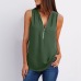 9Solid color zipper half-open collar 2021 hot sale women's T-shirt Sleeveless (17 colors) S-5XL-$9.9 #99904357