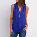 10Solid color zipper half-open collar 2021 hot sale women's T-shirt Sleeveless (17 colors) S-5XL-$9.9 #99904357