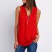 11Solid color zipper half-open collar 2021 hot sale women's T-shirt Sleeveless (17 colors) S-5XL-$9.9 #99904357
