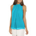 19Summer style  chiffon shirt  sleeveless Fabric: Pearl chiffon double layer (8 Colors) S-3XL $9.9 #99904368