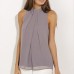 5Summer style  chiffon shirt  sleeveless Fabric: Pearl chiffon double layer (8 Colors) S-3XL $9.9 #99904368