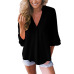 5V-neck lotus leaf sleeve sleeve loose chiffon shirt shirt factory direct sales (9 colors) S-5XL-$9.9 #99904365